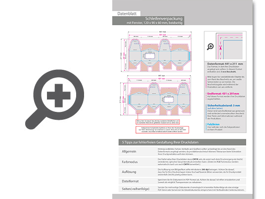 Product Bild schleifenverpackung_(12_cm_x_9_cm_x_6_cm)_beidseitig_bedruckt_4_4-farbig_mit_geklebtem_fenster